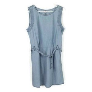 Bootheel Trading Co Cheryl Crow Blue Sleeveless Belted Denim Dress Womens Large
